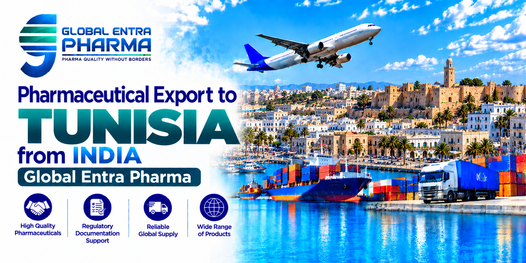 Pharmaceutical Export to Tunisia from India